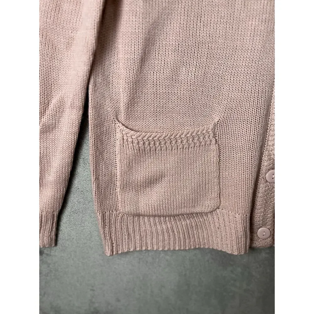 Soft Girl Blush Pink Knit Cardigan Button‎ Front Cottagecore Coquette Kawaii NEW